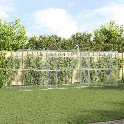 VIDAXL Cuccia Per Cani 3 Pcs Argento 6 X 2 X 2 M Acciaio Zincato VIDAXL Cuccia Per Cani 3 Pcs Argento 6 X 2 X 2 M Acciaio Zincato