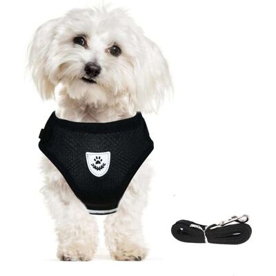 OEM Pettorina Per Cani E Gatti Con Guinzaglio, Riflettente, Regolabile, Nera, L OEM Pettorina Per Cani E Gatti Con Guinzaglio, Riflettente, Regolabile, Nera, L