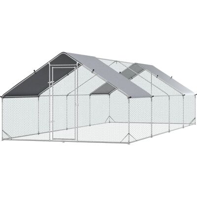 YULINLAND Pollaio In Metallo Zincato Con Copertura Idrorepellente, 3 X 8 X 2 M, Grigio YULINLAND Pollaio In Metallo Zincato Con Copertura Idrorepellente, 3 X 8 X 2 M, Grigio