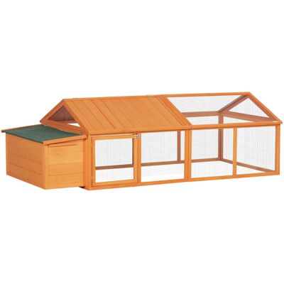 TORMATOR Pollaio Con Nido, Porta E Tetto Apribile Per 4-8 Galline, 240 X 112,5 X 76 Cm, Arancione TORMATOR Pollaio Con Nido, Porta E Tetto Apribile Per 4-8 Galline, 240 X 112,5 X 76 Cm, Arancione