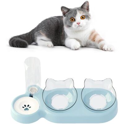 Neptune Mangiatoia Doppia Rialzata Per Gatti Con Distributore D'Acqua - Ciotola Regolabile Con Porta Cibo, Previene Lesioni Al Collo (blu) Neptune Mangiatoia Doppia Rialzata Per Gatti Con Distributore D'Acqua - Ciotola Regolabile Con Porta Cibo, Previene Lesioni Al Collo (blu)