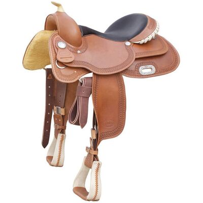 POOL'S 15,5", Cognac: Sella Western Reiner Rawhide In Cuoio Ingrassato E Arcione In Ralide 2020 POOL'S 15,5", Cognac: Sella Western Reiner Rawhide In Cuoio Ingrassato E Arcione In Ralide 2020