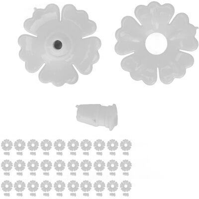 VISTRECK Set Di 30 Fiori Di Plastica – Ricambio Per Mangiatoia – Mangiatoia Per Colibrì – Bianca – Per Esterni VISTRECK Set Di 30 Fiori Di Plastica – Ricambio Per Mangiatoia – Mangiatoia Per Colibrì – Bianca – Per Esterni