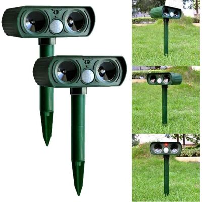 OEM 2 Repellenti Solari A Ultrasuoni Per Cani E Gatti, Volpi, Cervi, Roditori, Con Sensore Pir, Ideali Per Fattorie E Giardini -crezuo OEM 2 Repellenti Solari A Ultrasuoni Per Cani E Gatti, Volpi, Cervi, Roditori, Con Sensore Pir, Ideali Per Fattorie E Giardini -crezuo