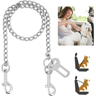 XISRENS Guinzaglio Per Auto Per Cani Da 85 Cm, Anti-morso 3 In 1 In Acciaio Inossidabile Per Fibbie Delle Cinture Di Sicurezza, Bagagliaio E Isofix XISRENS Guinzaglio Per Auto Per Cani Da 85 Cm, Anti-morso 3 In 1 In Acciaio Inossidabile Per Fibbie Delle Cinture Di Sicurezza, Bagagliaio E Isofix