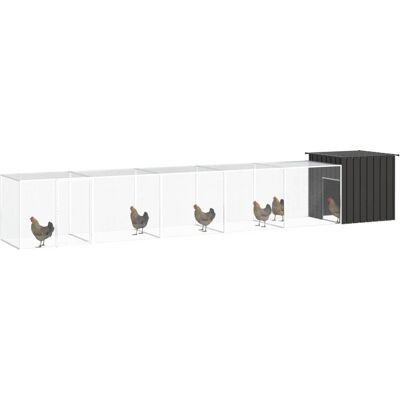 MAISON EXCLUSIVE - Gabbia Per Polli Antracite 600x91x100 Cm Acciaio Zincato MAISON EXCLUSIVE - Gabbia Per Polli Antracite 600x91x100 Cm Acciaio Zincato
