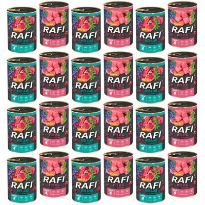 OEM Rafi Dolina Noteci Alimento Per Cani Junior Preparato 24 Lattine Da 400g OEM Rafi Dolina Noteci Alimento Per Cani Junior Preparato 24 Lattine Da 400g