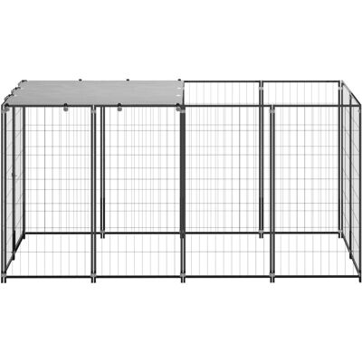 MAISON EXCLUSIVE - Gabbia Per Cani Nera 2,42 M² In Acciaio MAISON EXCLUSIVE - Gabbia Per Cani Nera 2,42 M² In Acciaio