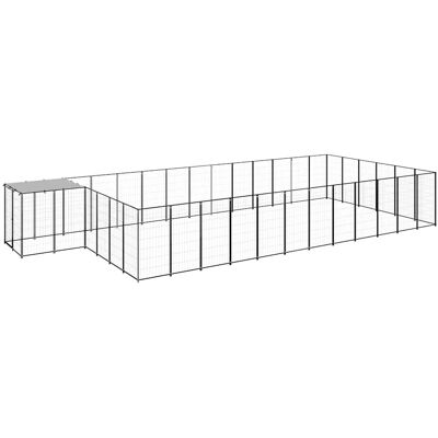 MAISON EXCLUSIVE - Gabbia Per Cani Nera 22,99 M² In Acciaio MAISON EXCLUSIVE - Gabbia Per Cani Nera 22,99 M² In Acciaio
