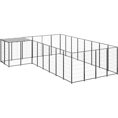 MAISON EXCLUSIVE - Gabbia Per Cani Nera 10,89 M² In Acciaio MAISON EXCLUSIVE - Gabbia Per Cani Nera 10,89 M² In Acciaio