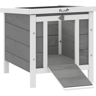 TORMATOR Conigliera/gabbia Con Rampa/porta, Apertura E Tetto Impermeabile - Realizzata In Legno Di Abete, 51 X 42 X 43 Cm, Grigio E Bianco TORMATOR Conigliera/gabbia Con Rampa/porta, Apertura E Tetto Impermeabile - Realizzata In Legno Di Abete, 51 X 42 X 43 Cm, Grigio E Bianco