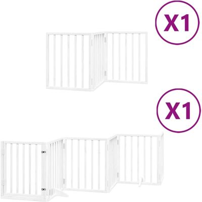 HELLOSHOP26 Cancelletto Di Sicurezza Per Cani Porta Pieghevole 9 Pannelli Legno Di Pioppo Bianco 020023290 HELLOSHOP26 Cancelletto Di Sicurezza Per Cani Porta Pieghevole 9 Pannelli Legno Di Pioppo Bianco 020023290