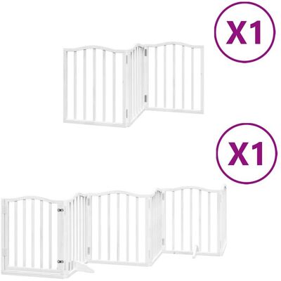 HELLOSHOP26 Cancelletto Di Sicurezza Per Cani Porta Pieghevole 9 Pannelli Legno Di Pioppo Bianco 020023287 HELLOSHOP26 Cancelletto Di Sicurezza Per Cani Porta Pieghevole 9 Pannelli Legno Di Pioppo Bianco 020023287