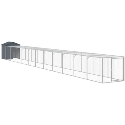 MAISON EXCLUSIVE - Pollaio Con Area Corsa Antracite 117x1221x123cm Acciaio Zincato MAISON EXCLUSIVE - Pollaio Con Area Corsa Antracite 117x1221x123cm Acciaio Zincato