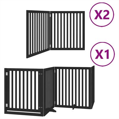 MAISON EXCLUSIVE - Cancello Cani Porta Pieghevole Nero 8 Pannelli 640 Cm Pioppo MAISON EXCLUSIVE - Cancello Cani Porta Pieghevole Nero 8 Pannelli 640 Cm Pioppo