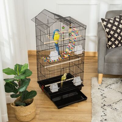 PZCC Bird Cage For Budgies, Finches, Canaries W/ Accessories, Toys, Tray PZCC Bird Cage For Budgies, Finches, Canaries W/ Accessories, Toys, Tray