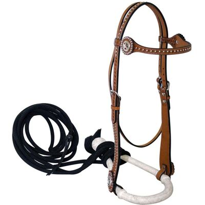 SARTORE Bosal Con Testiera E Mecate Con Decoro Concho A Stella SARTORE Bosal Con Testiera E Mecate Con Decoro Concho A Stella