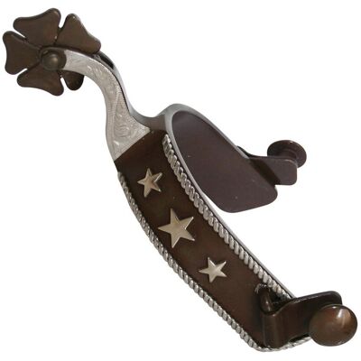 SARTORE Speroni Western In Ferro Brunito Con Stelle In Alpacca E Rotelle Intercambiabili SARTORE Speroni Western In Ferro Brunito Con Stelle In Alpacca E Rotelle Intercambiabili