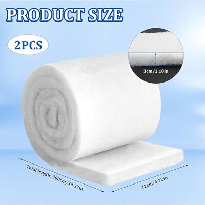 OEM 2 Pezzi Di Lana Filtrante Per Acquario Con Forbici, 3 M X 12 Cm X 3 Cm, Ideale Per Acquari - Altro OEM 2 Pezzi Di Lana Filtrante Per Acquario Con Forbici, 3 M X 12 Cm X 3 Cm, Ideale Per Acquari - Altro