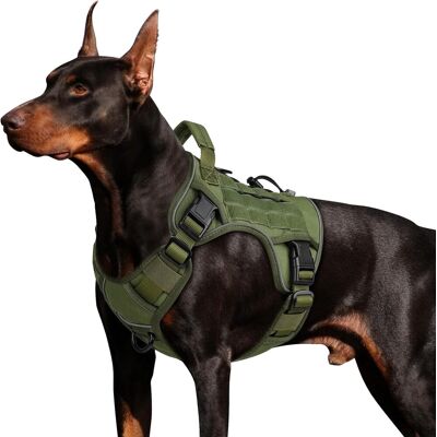 OEM Pettorina Tattica Resistente Per Cani Con Maniglia, Gilet Riflettente Regolabile Di Livello Militare Per Pastori Tedeschi Di Taglia Grande, Adatta Per Passeggiate, Addestramento E Caccia, Verde (l). OEM Pettorina Tattica Resistente Per Cani Con Maniglia, Gilet Riflettente Regolabile Di Livello Militare Per Pastori Tedeschi Di Taglia Grande, Adatta Per Passeggiate, Addestramento E Caccia, Verde (l).