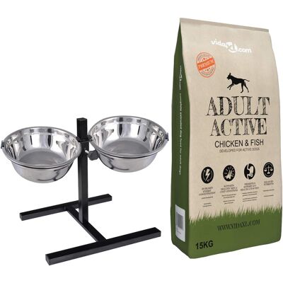 VIDAXL Supporto Per Alimentazione E Ciotola Con Cibo Per Cani VIDAXL Supporto Per Alimentazione E Ciotola Con Cibo Per Cani
