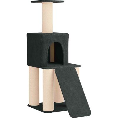 VIDAXL Albero Per Gatti Con Pali Per Graffiare In Sisal Grigio Scuro VIDAXL Albero Per Gatti Con Pali Per Graffiare In Sisal Grigio Scuro