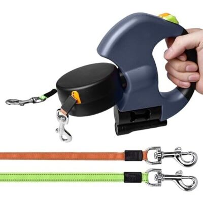 OEM Guinzaglio Doppio Per Cani - Estensibile - 300 Cm - Retrattile - Doppio Guinzaglio Per 2 Cani - Con Luce - Impugnatura Ergonomica - Guinzaglio Retrattile - Riflettente Di Notte, Blu - Crezuo OEM Guinzaglio Doppio Per Cani - Estensibile - 300 Cm - Retrattile - Doppio Guinzaglio Per 2 Cani - Con Luce - Impugnatura Ergonomica - Guinzaglio Retrattile - Riflettente Di Notte, Blu - Crezuo