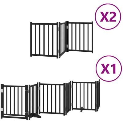HELLOSHOP26 Cancelletto Di Sicurezza Per Animali Domestici Porta Pieghevole 12 Pannelli Legno Di Pioppo Nero 020023184 HELLOSHOP26 Cancelletto Di Sicurezza Per Animali Domestici Porta Pieghevole 12 Pannelli Legno Di Pioppo Nero 020023184