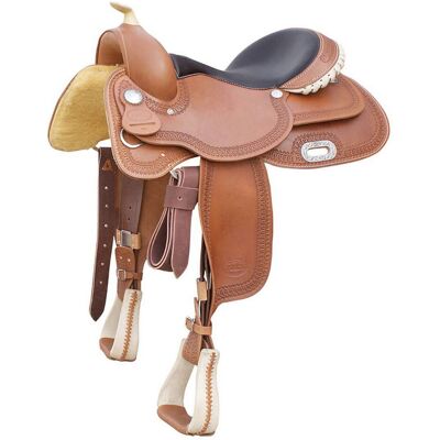 POOL'S 16", Cognac: Sella Western Reiner Rawhide In Cuoio Ingrassato E Arcione In Ralide 2020 POOL'S 16", Cognac: Sella Western Reiner Rawhide In Cuoio Ingrassato E Arcione In Ralide 2020