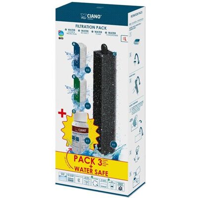 CIANO Pack Filtrazione Taglia L Cfbiol 5 Cartucce + Condizionatore D’acqua 15 Ml Nero CIANO Pack Filtrazione Taglia L Cfbiol 5 Cartucce + Condizionatore D’acqua 15 Ml Nero