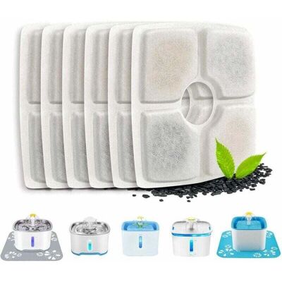 OEM Set Di 6 Filtri Automatici Per Fontanella Per Gatti Con Resina Di Ricambio E Filtro A Carbone Attivo Per Cani E Gatti (quadrati) - Crezuo OEM Set Di 6 Filtri Automatici Per Fontanella Per Gatti Con Resina Di Ricambio E Filtro A Carbone Attivo Per Cani E Gatti (quadrati) - Crezuo