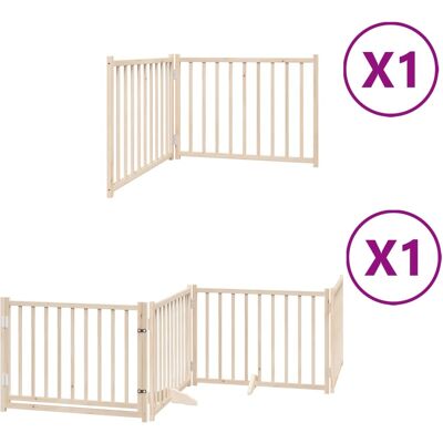HELLOSHOP26 Cancelletto Di Sicurezza Per Cani Con Porta Pieghevole 6 Pannelli Legno Di Pioppo Marrone 020023027 HELLOSHOP26 Cancelletto Di Sicurezza Per Cani Con Porta Pieghevole 6 Pannelli Legno Di Pioppo Marrone 020023027