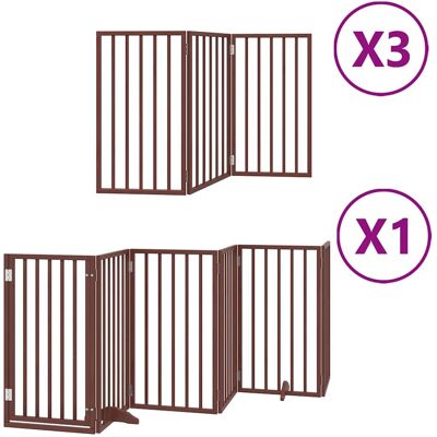 MAISON EXCLUSIVE - Cancello Cani Porta Pieghevole Marrone 15 Pannelli 750cm Pioppo MAISON EXCLUSIVE - Cancello Cani Porta Pieghevole Marrone 15 Pannelli 750cm Pioppo