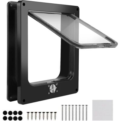 OEM Sportello Per Gatti Nero Con 4 Posizioni Di Bloccaggio, Tunnel Per Animali Domestici Da Interno 18 X 19,5 Cm, Telaio Per Sportello Per Gatti 23,5 X 27 X 5,5 Cm, Per Cani/gatti OEM Sportello Per Gatti Nero Con 4 Posizioni Di Bloccaggio, Tunnel Per Animali Domestici Da Interno 18 X 19,5 Cm, Telaio Per Sportello Per Gatti 23,5 X 27 X 5,5 Cm, Per Cani/gatti