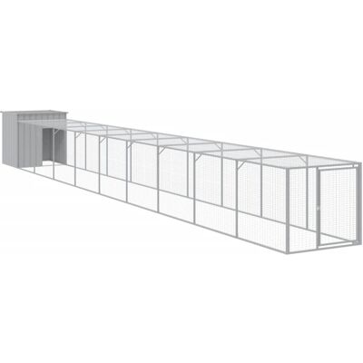 MAISON EXCLUSIVE - Pollaio Area Corsa Grigio Chiaro 110x1017x110cm Acciaio Zincato MAISON EXCLUSIVE - Pollaio Area Corsa Grigio Chiaro 110x1017x110cm Acciaio Zincato