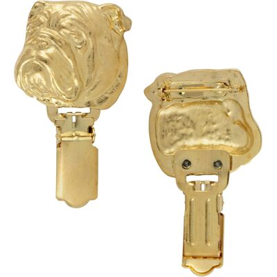 OEM Bulldog Inglese, Bulldog - Spilla Con Clip, Porta Numero Di Partenza Placcato Oro, Regalo Per Una Mostra Canina Di Art-dog OEM Bulldog Inglese, Bulldog - Spilla Con Clip, Porta Numero Di Partenza Placcato Oro, Regalo Per Una Mostra Canina Di Art-dog