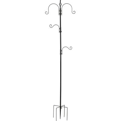 IROVAMI Mangiatoia Decorativa, Stazione Con 4 Ganci, 54,5x54,5x208 Cm, Nera - IROVAMI Mangiatoia Decorativa, Stazione Con 4 Ganci, 54,5x54,5x208 Cm, Nera -
