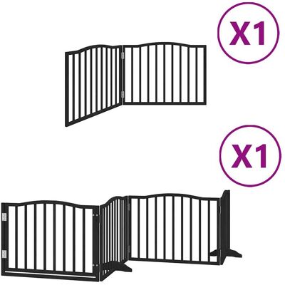 HELLOSHOP26 Cancelletto Di Sicurezza Per Animali Domestici Porta Pieghevole 6 Pannelli Legno Di Pioppo Nero 020023225 HELLOSHOP26 Cancelletto Di Sicurezza Per Animali Domestici Porta Pieghevole 6 Pannelli Legno Di Pioppo Nero 020023225