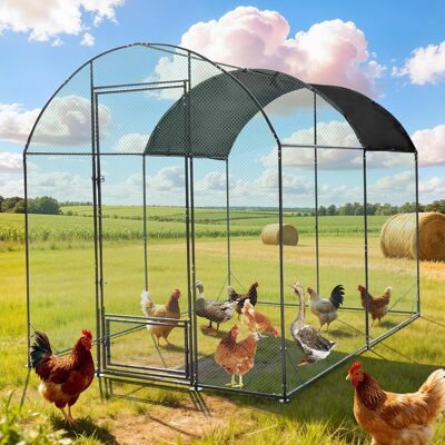 BINGOPAW 6,13㎡ Pollaio Per Galline Da Esterno Telaio Zincato E Rete Di Nylon 2x3x2,2m Con Tetto BINGOPAW 6,13㎡ Pollaio Per Galline Da Esterno Telaio Zincato E Rete Di Nylon 2x3x2,2m Con Tetto