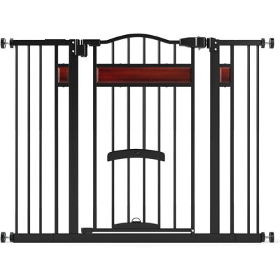 HELLOSHOP26 Cancelletto Estensibile Per Cani E Animali Domestici 74-104 Cm Con Porticina 76 Cm Sicurezza Rinforzata Stile Moderno Metallo Nero 200017162 HELLOSHOP26 Cancelletto Estensibile Per Cani E Animali Domestici 74-104 Cm Con Porticina 76 Cm Sicurezza Rinforzata Stile Moderno Metallo Nero 200017162