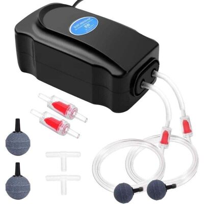 OEM Pompa D'Aria Per Acquario, Potente Aeratore A Doppia Uscita Regolabile Da 8 W Per Acquari Fino A 5-300 Litri, Ultra Silenzioso Con Tubo Flessibile Da 2 M, Pietra Porosa, Valvola Di Non Ritorno E Racco OEM Pompa D'Aria Per Acquario, Potente Aeratore A Doppia Uscita Regolabile Da 8 W Per Acquari Fino A 5-300 Litri, Ultra Silenzioso Con Tubo Flessibile Da 2 M, Pietra Porosa, Valvola Di Non Ritorno E Racco