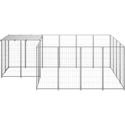 MAISON EXCLUSIVE - Gabbia Per Cani Argento 6,05 M² In Acciaio MAISON EXCLUSIVE - Gabbia Per Cani Argento 6,05 M² In Acciaio