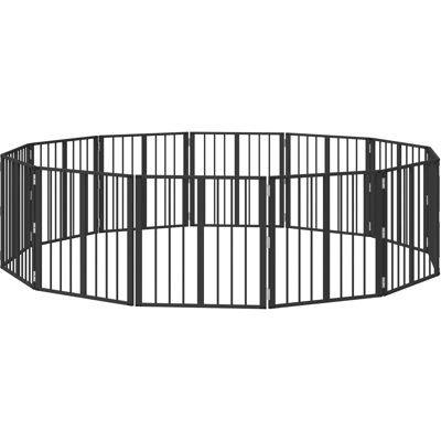 VIDAXL Cancello Per Cani 12 Pcs Nero 60 X 60 Cm Acciaio Zincato VIDAXL Cancello Per Cani 12 Pcs Nero 60 X 60 Cm Acciaio Zincato