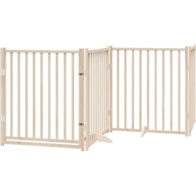 HELLOSHOP26 Cancelletto Di Sicurezza Per Cani Con 4 Pannelli In Legno Massello Di Abete Marrone 020023306 HELLOSHOP26 Cancelletto Di Sicurezza Per Cani Con 4 Pannelli In Legno Massello Di Abete Marrone 020023306