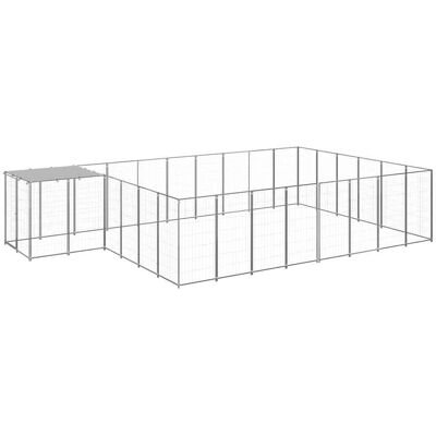 MAISON EXCLUSIVE - Gabbia Per Cani Argento 15,73 M² In Acciaio MAISON EXCLUSIVE - Gabbia Per Cani Argento 15,73 M² In Acciaio