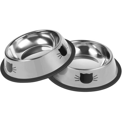 OEM Set Di 2 Ciotole Per Gatti, Realizzate In Acciaio Inox Antiscivolo, Ciotola Piccola Per Gatti, Contenitore Per Cibo Robusto, 15 Cm, Adatto A Piccoli Animali Domestici Da Interno, Base In Gomma Rimovib OEM Set Di 2 Ciotole Per Gatti, Realizzate In Acciaio Inox Antiscivolo, Ciotola Piccola Per Gatti, Contenitore Per Cibo Robusto, 15 Cm, Adatto A Piccoli Animali Domestici Da Interno, Base In Gomma Rimovib