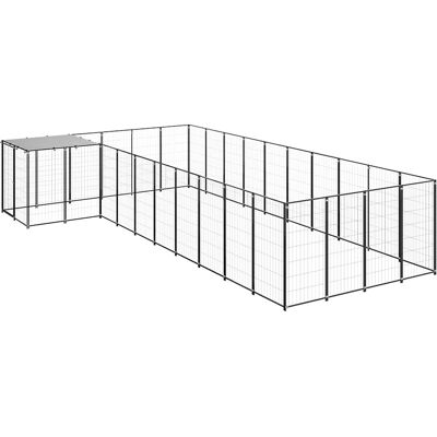 MAISON EXCLUSIVE - Gabbia Per Cani Nera 13,31 M² In Acciaio MAISON EXCLUSIVE - Gabbia Per Cani Nera 13,31 M² In Acciaio