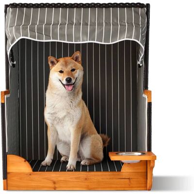 NORTHIX Sedia Da Spiaggia Per Cani Con Ciotola, Legno E Rattan NORTHIX Sedia Da Spiaggia Per Cani Con Ciotola, Legno E Rattan
