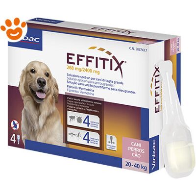 Virbac Dog Effitix Spot-on Cani Di Taglia Grande (20-40kg) Dog Effitix Spot-on Cani Di Taglia Grande (20-40kg) - Confezione Da 4 Pipette - Virbac Dog Effitix Spot-on Cani Di Taglia Grande (20-40kg) Dog Effitix Spot-on Cani Di Taglia Grande (20-40kg) - Confezione Da 4 Pipette -
