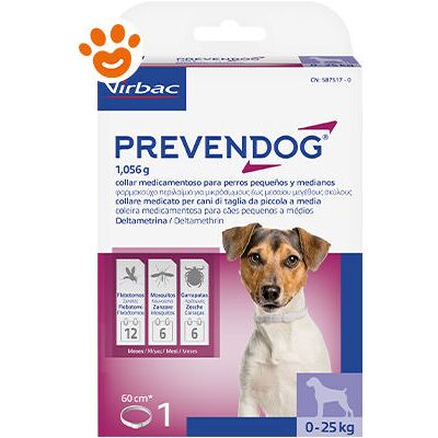 Collare Antiparassitario Virbac Prevendog per Cani Piccoli e Medi Collare Antiparassitario Virbac Prevendog per Cani Piccoli e Medi